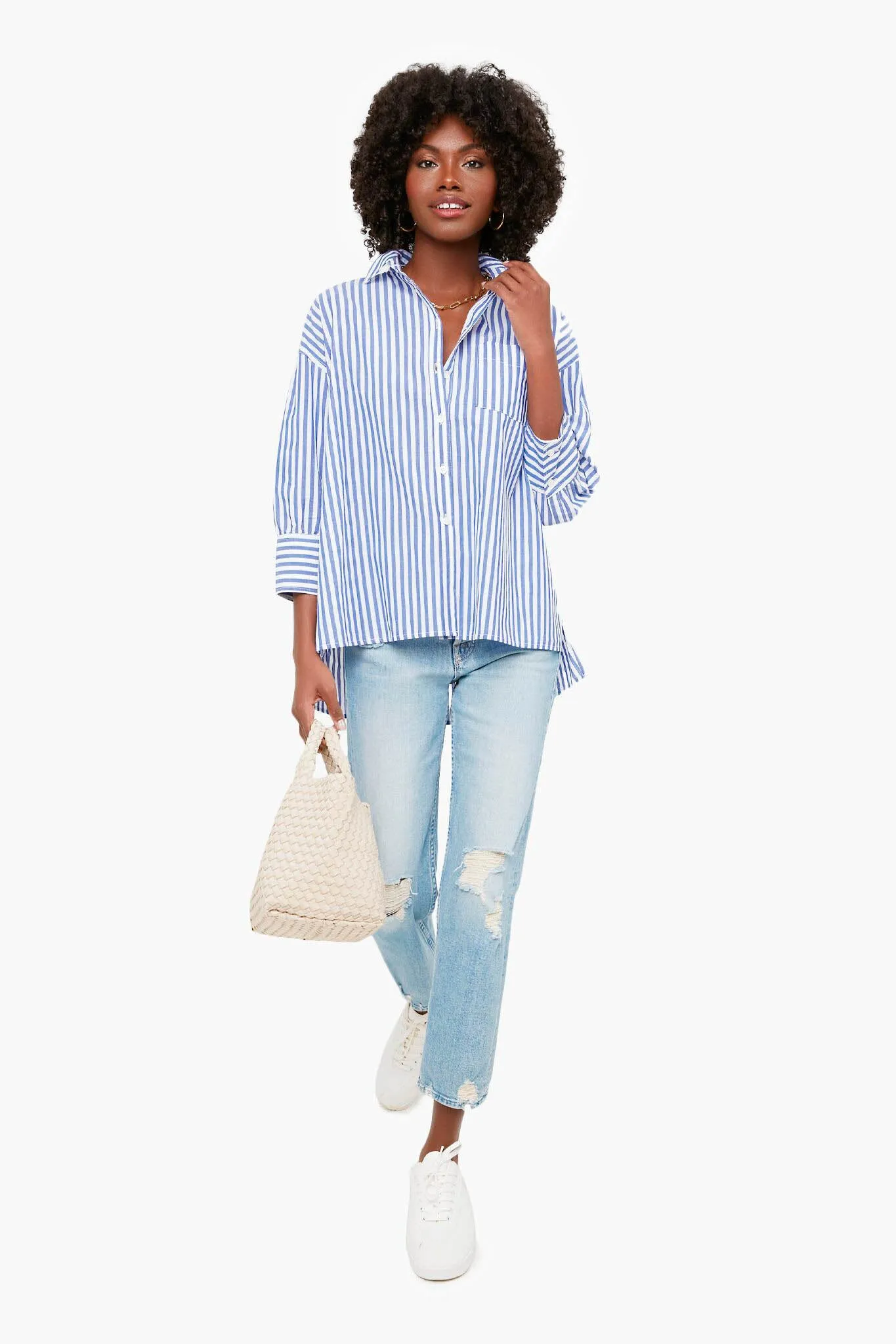 Denim Stripe Adair Boyfriend Shirt