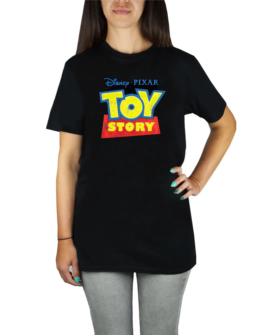 Disney Pixar Toy Story Distressed Logo Women's Boyfriend Fit T-Shirt