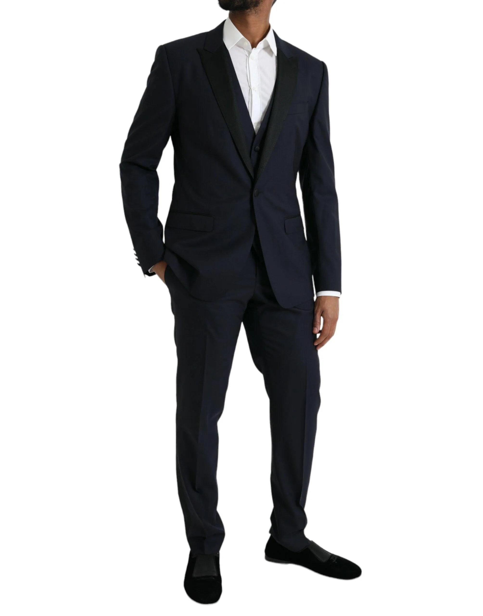 Dolce & Gabbana Dark Blue Formal Three Piece Suit