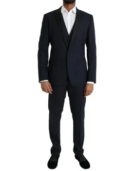 Dolce & Gabbana Dark Blue Formal Three Piece Suit