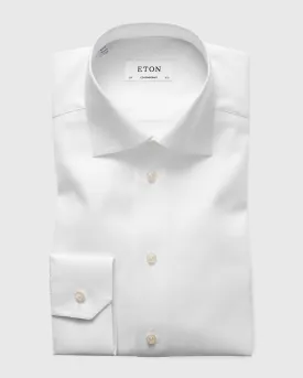 ETON 31007931100 WHITE TEXTURED TWILL CONTEMPORARY SC SHIRT