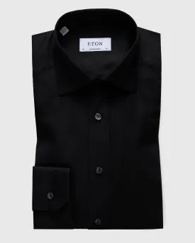 ETON 31007931118 BLACK TEXTURED TWILL CONTEMPORARY SC SHIRT