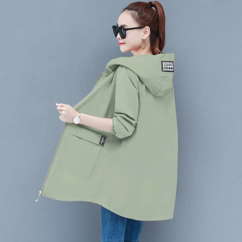 Fat sister mid-length spring and autumn trench coat