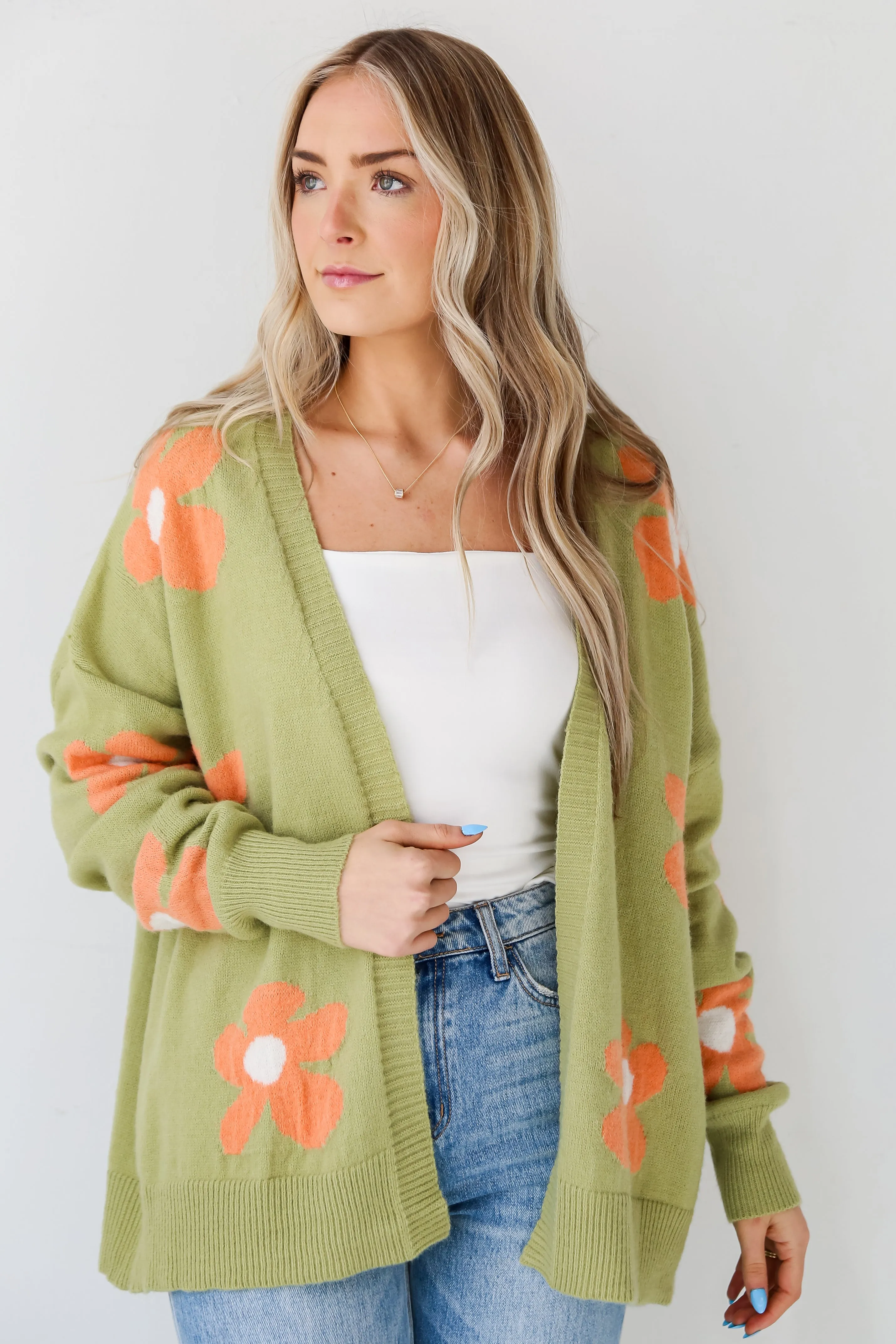 FINAL SALE - Bright Charisma Kiwi Floral Cardigan