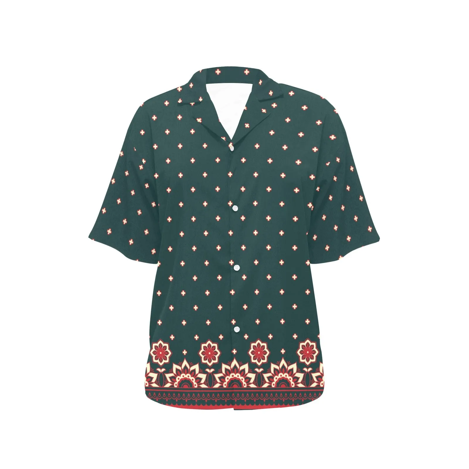 Floral Abstract Hawaiian Shirt for Women