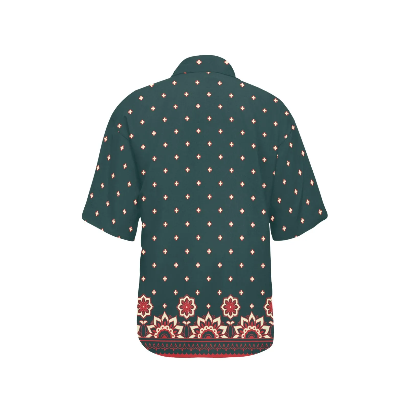 Floral Abstract Hawaiian Shirt for Women