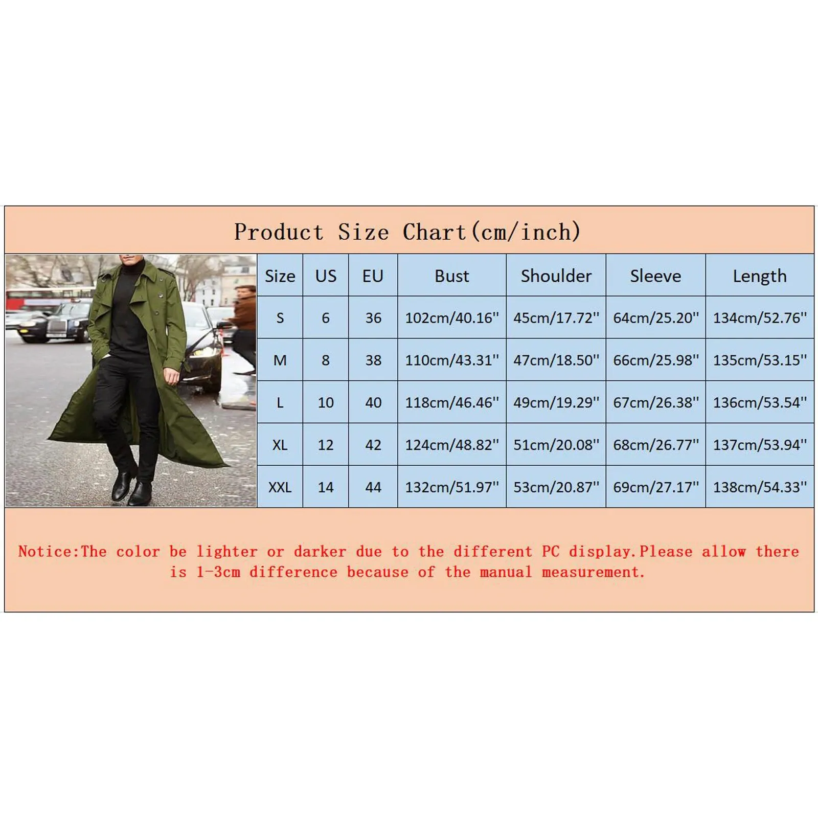 Funki Buys | Jackets | Men's Long Windbreak | Trench Coat