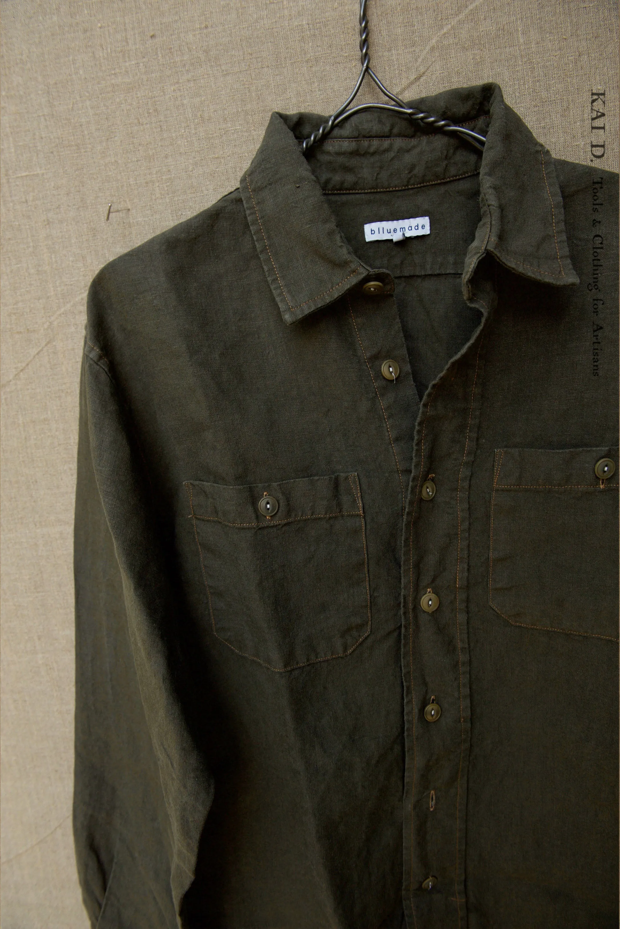 Garment Dyed Engineer Over Shirt - Deep Olive - M (NO RETURN)