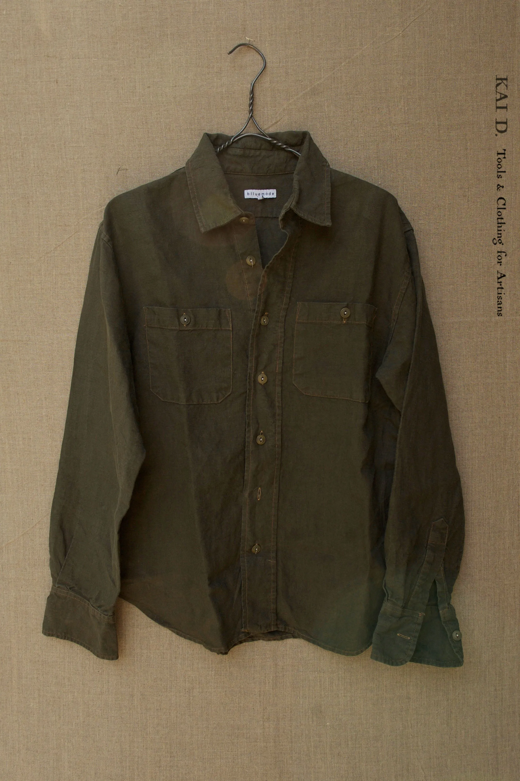 Garment Dyed Engineer Over Shirt - Deep Olive - M (NO RETURN)