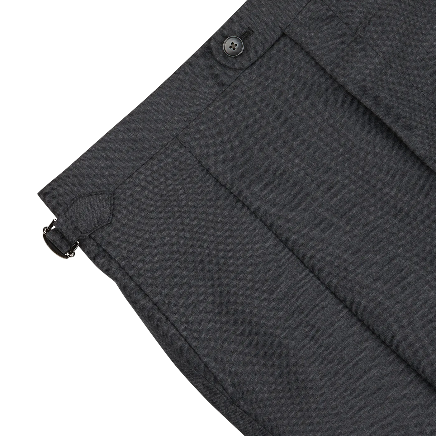 Grey Super 100's Wool Pleated Suit Trousers