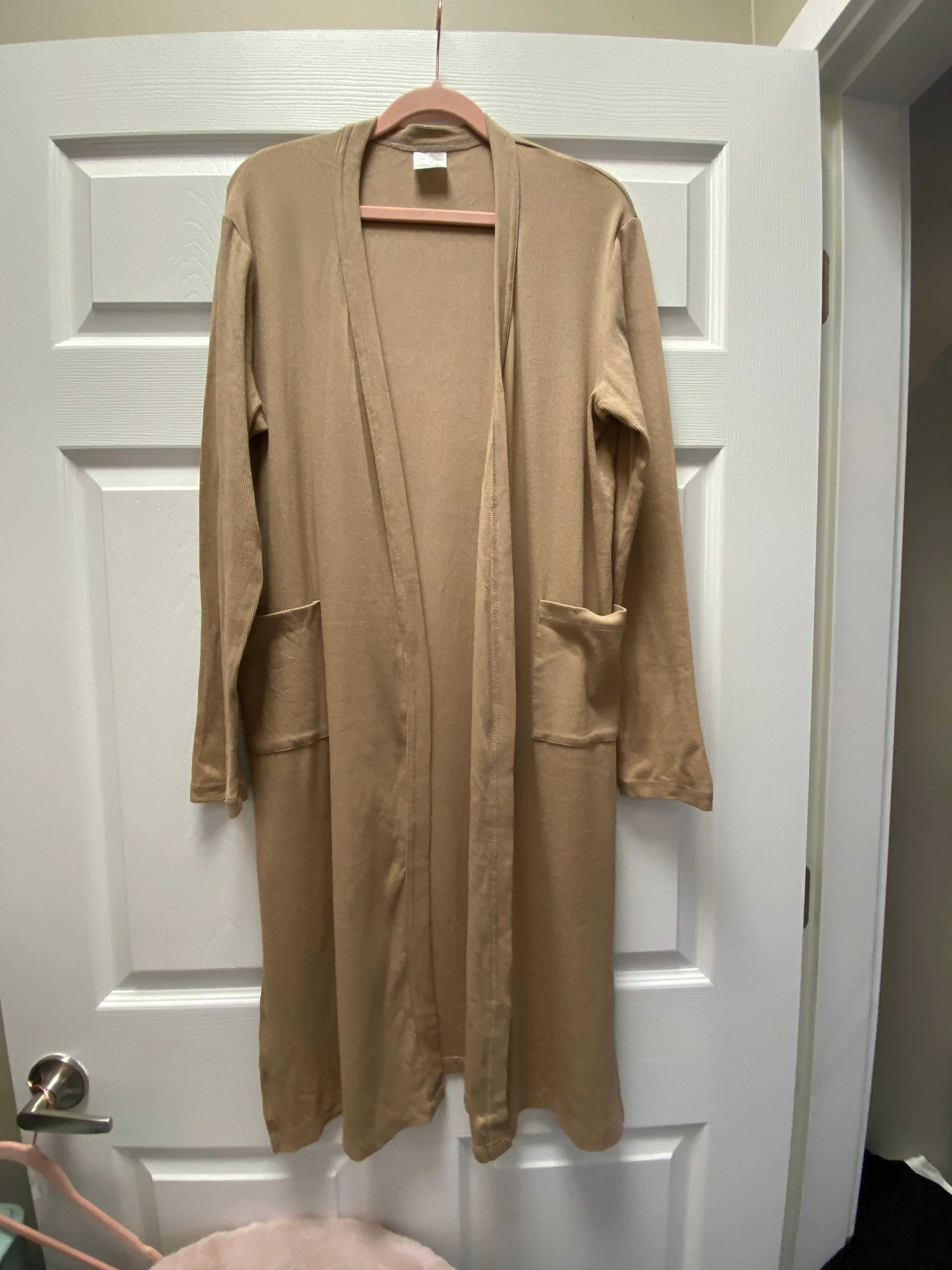 Jax & Lennon Tan Ribbed Duster Sz M/L