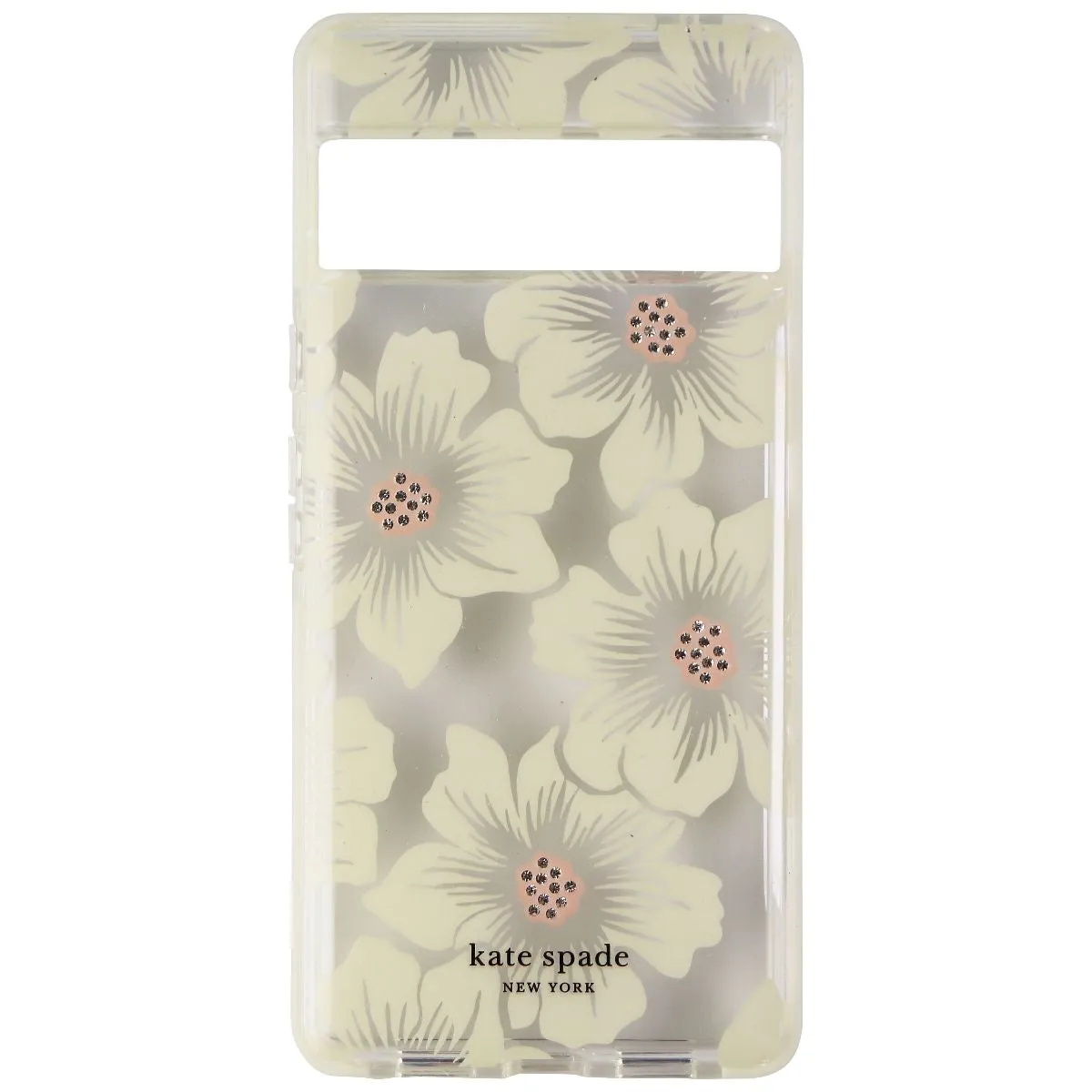 Kate Spade Defensive Hardshell Case for Pixel 6 Pro - Hollyhock Floral Clear