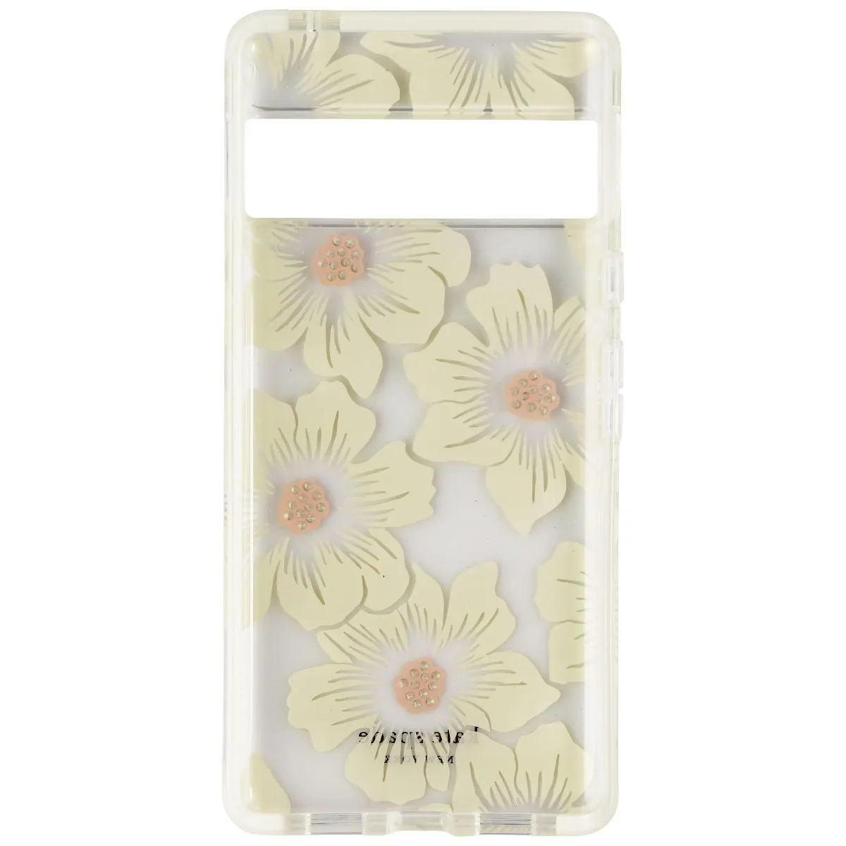 Kate Spade Defensive Hardshell Case for Pixel 6 Pro - Hollyhock Floral Clear