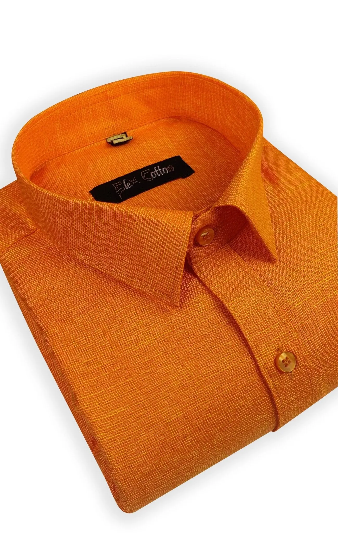 Light Orange Color Dual Tone Matty Cotton Shirt For Men's