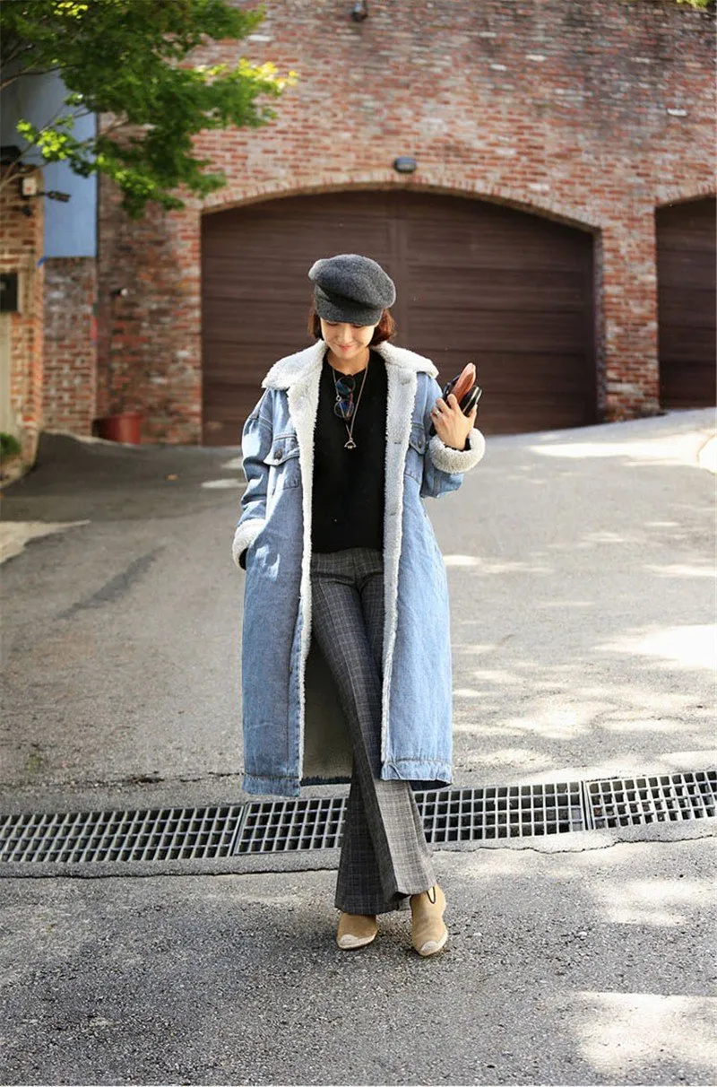 Long Denim Trench Coat