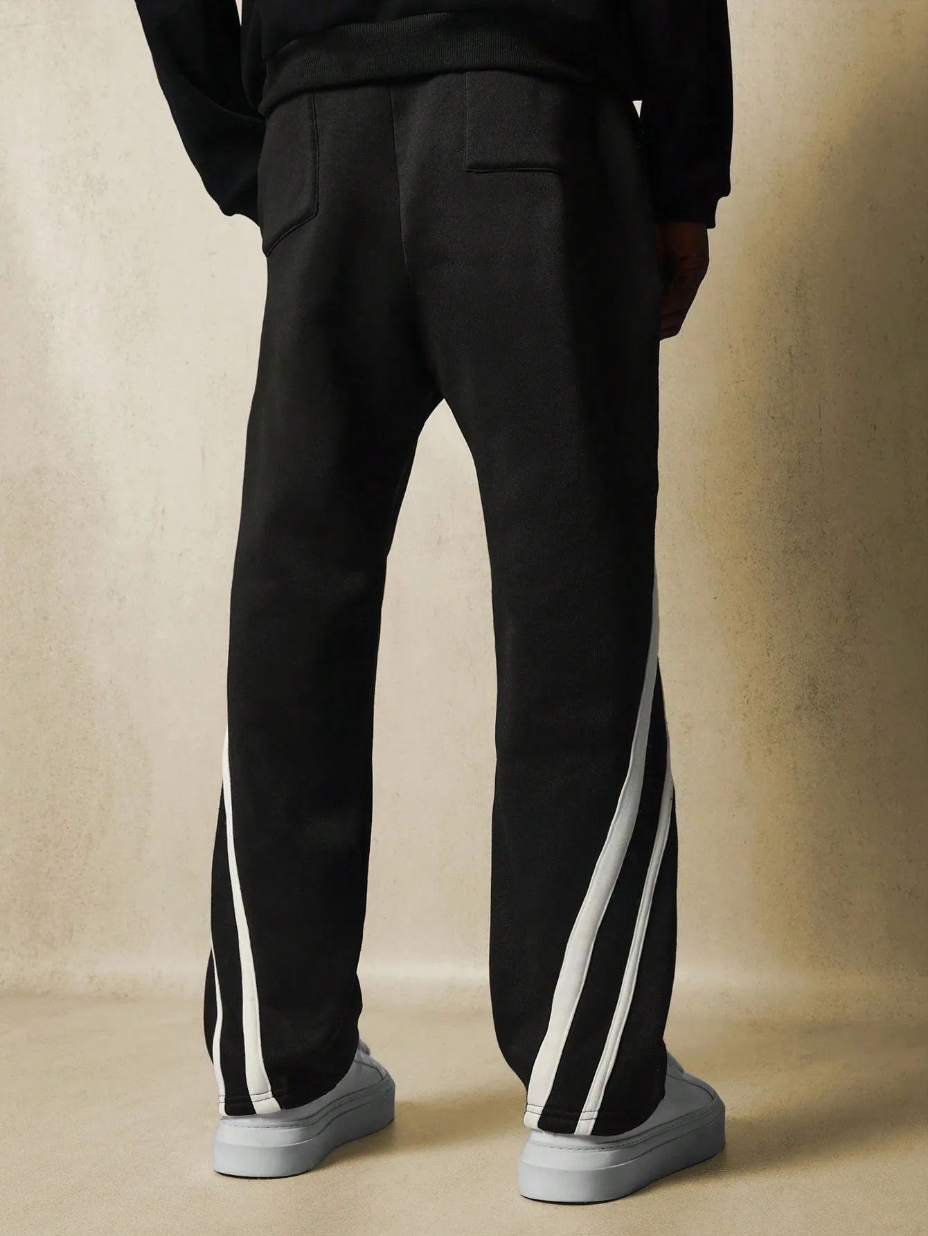 Loose Fit Stripe Sweatpants With Drawcords