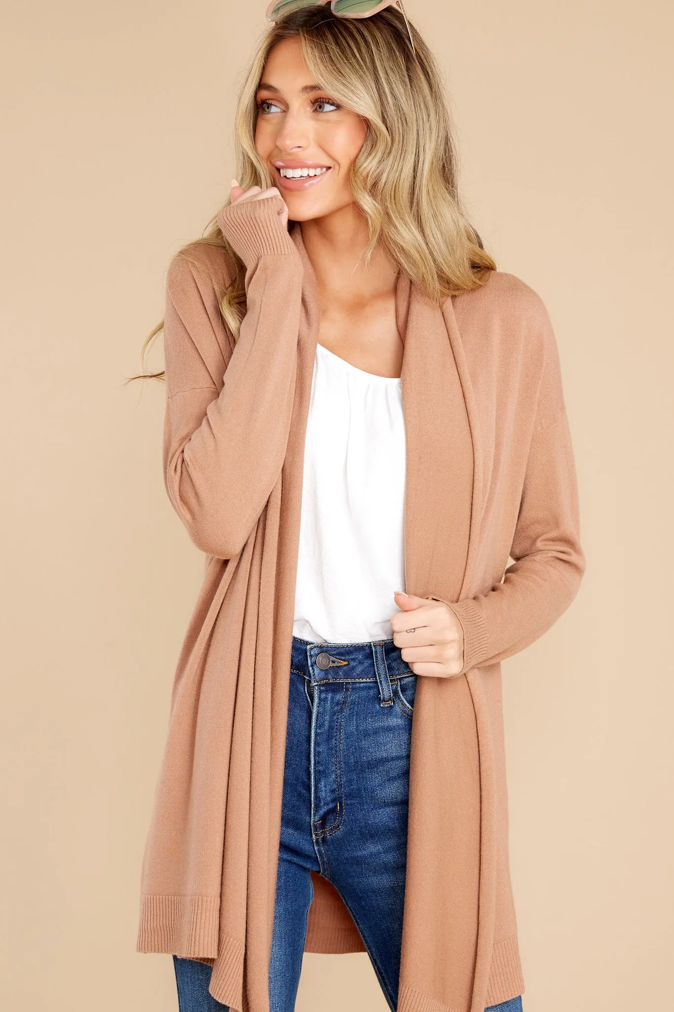 Lovely Weather Dusty Camel Cardigan