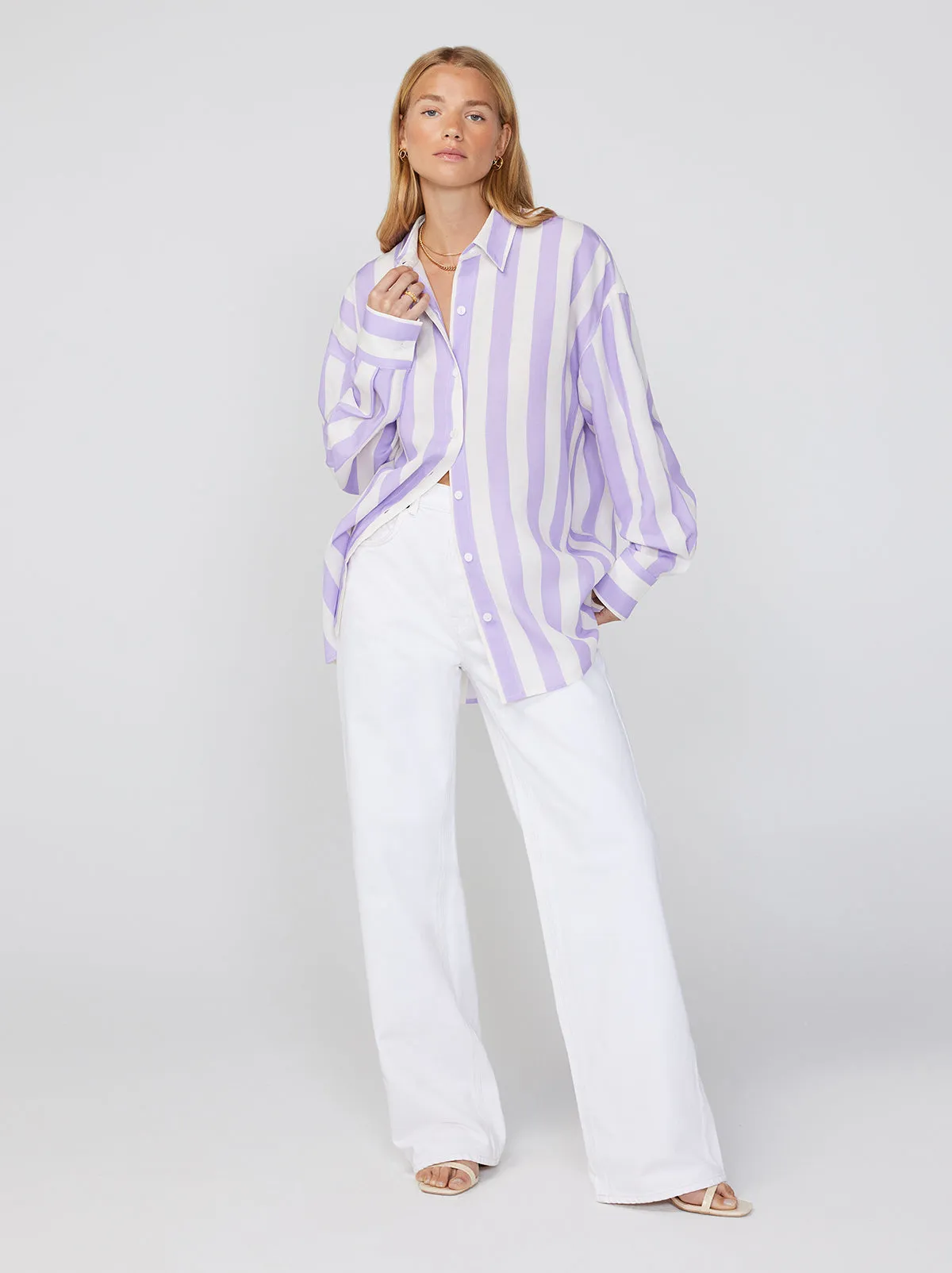 Mariana Lilac Stripe Boyfriend Shirt