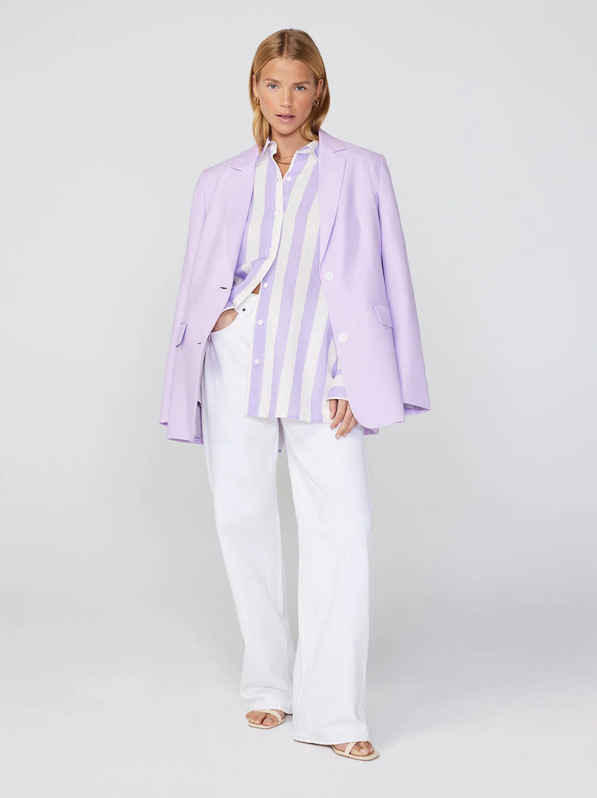 Mariana Lilac Stripe Boyfriend Shirt