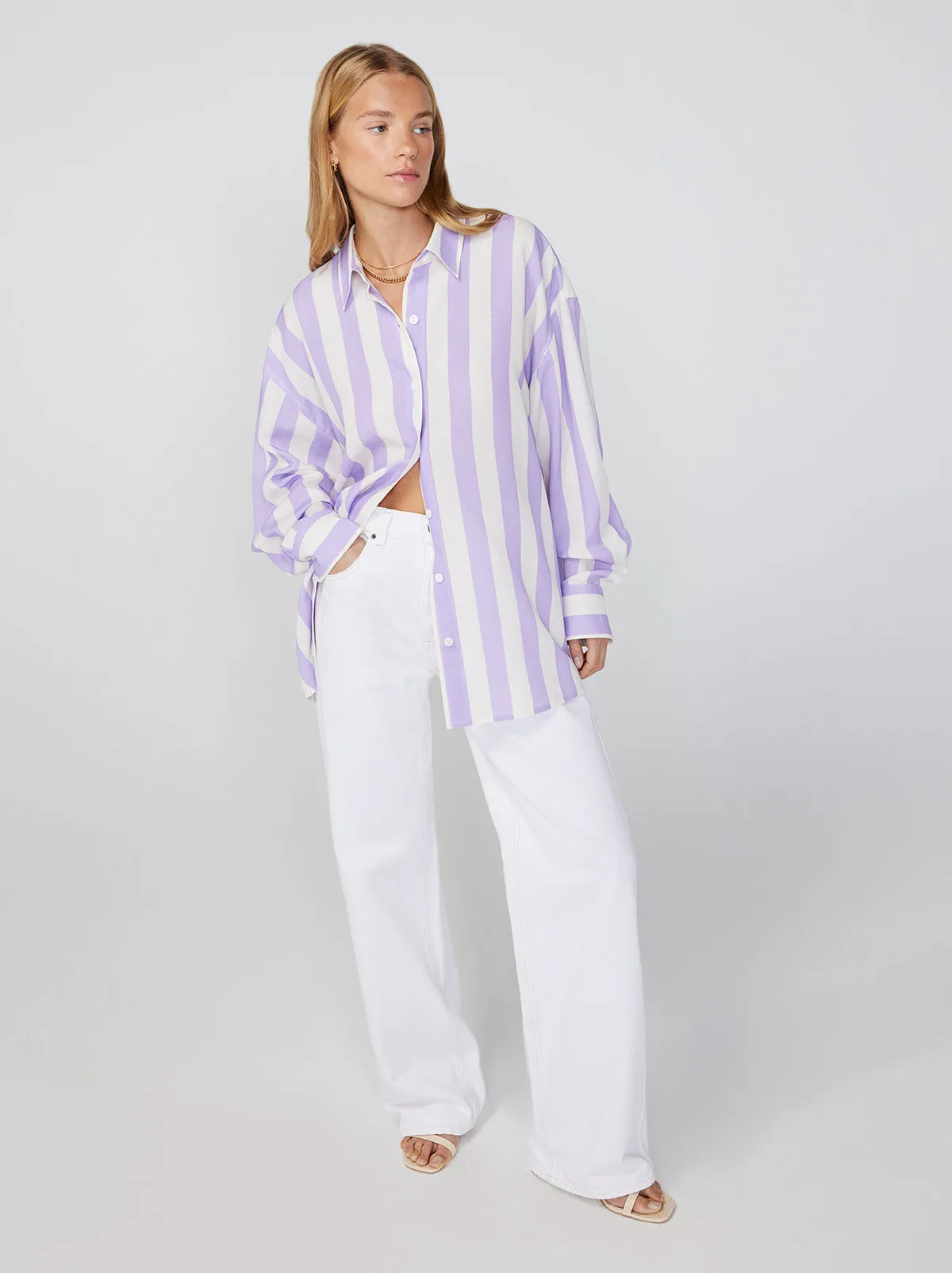 Mariana Lilac Stripe Boyfriend Shirt