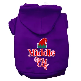 Middle Elf Screen Print Dog Hoodie Purple M