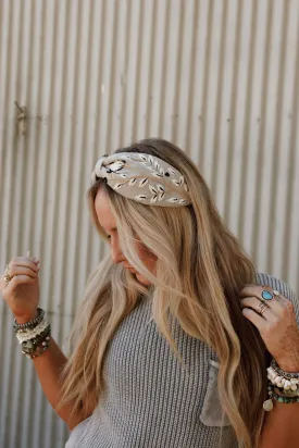 Monochrome Bloom Garden Headband - Gray