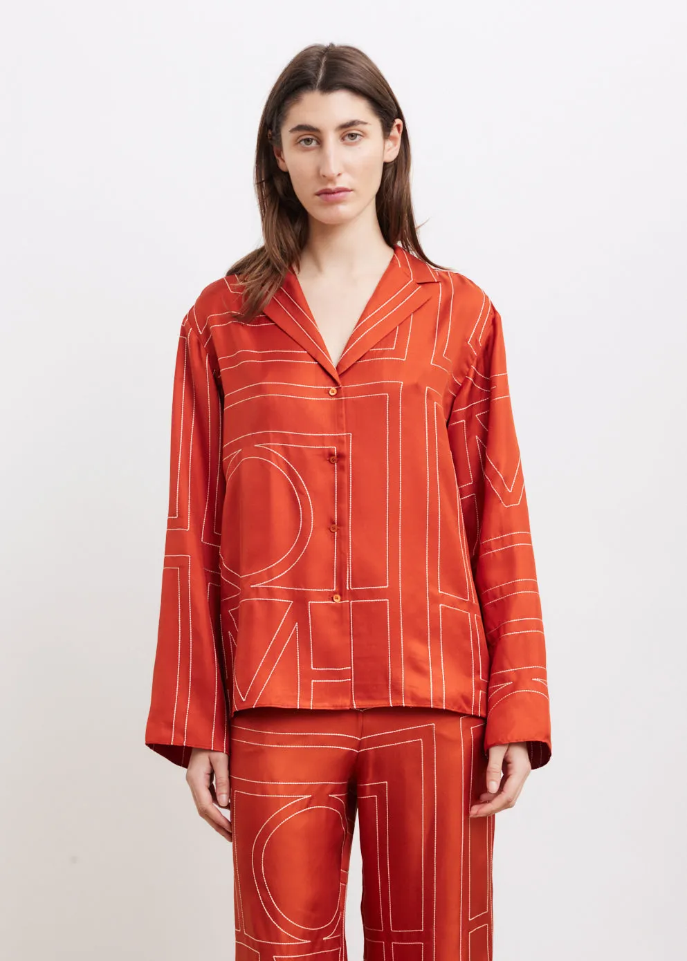 Monogram Silk PJ Top