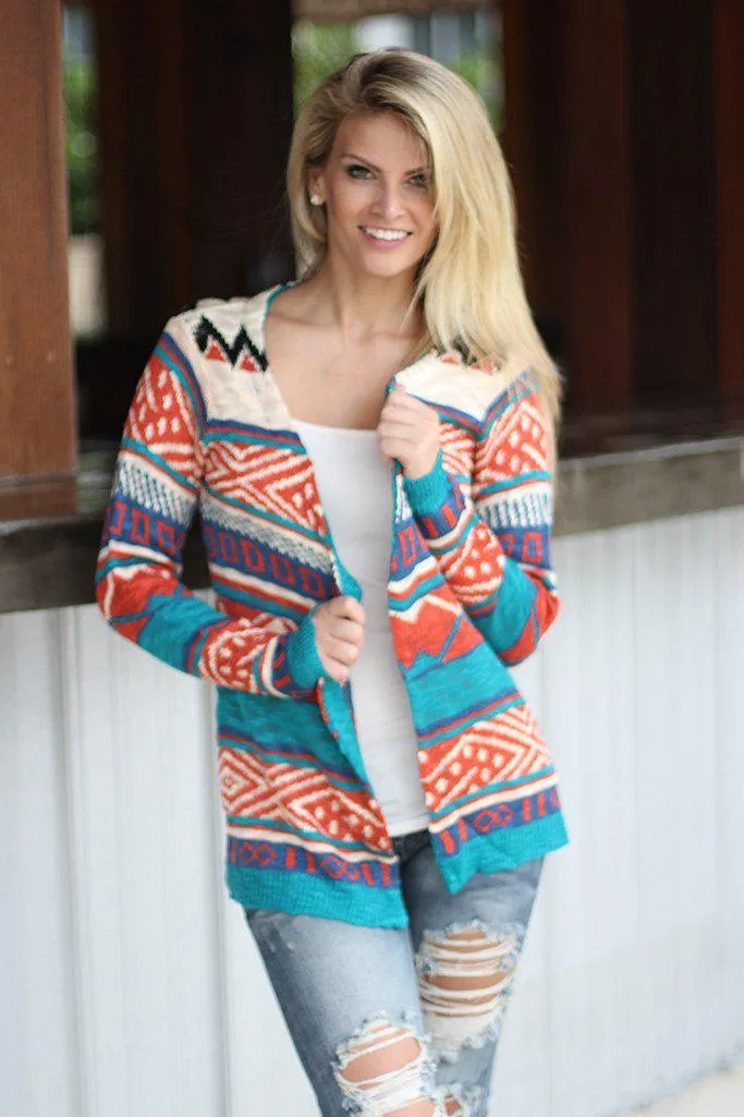 Multi Color Tribal Cardigan