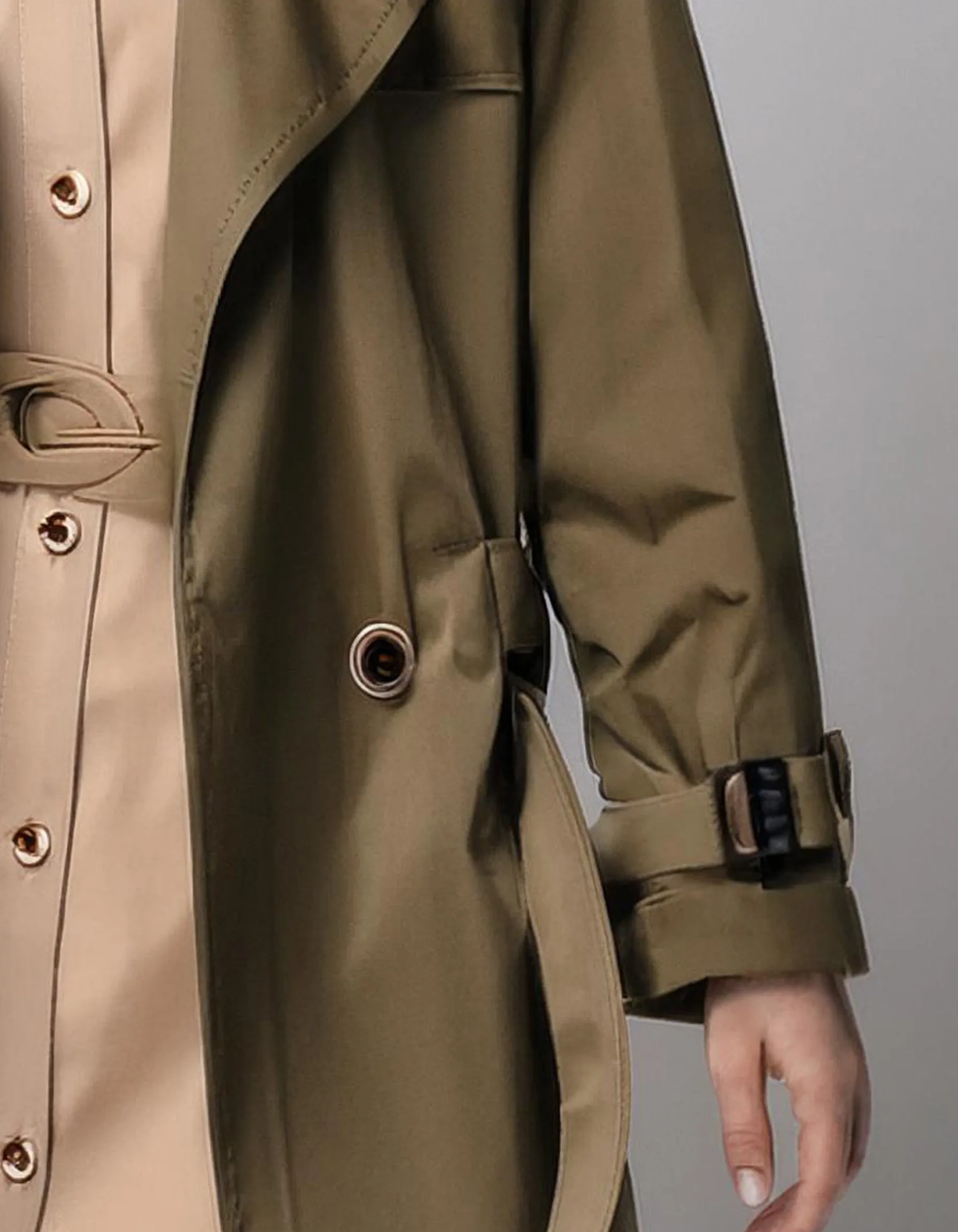 Olive Green Oversized Trench Coats