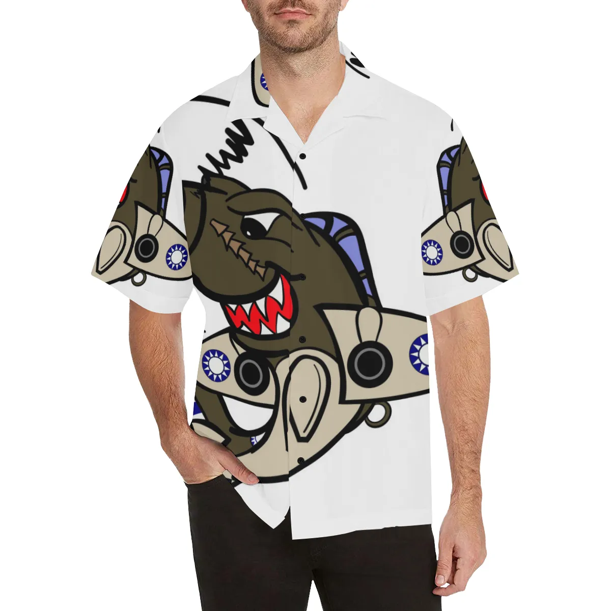 P-40 SHARK ATTACK HAWAIIAN SHIRT