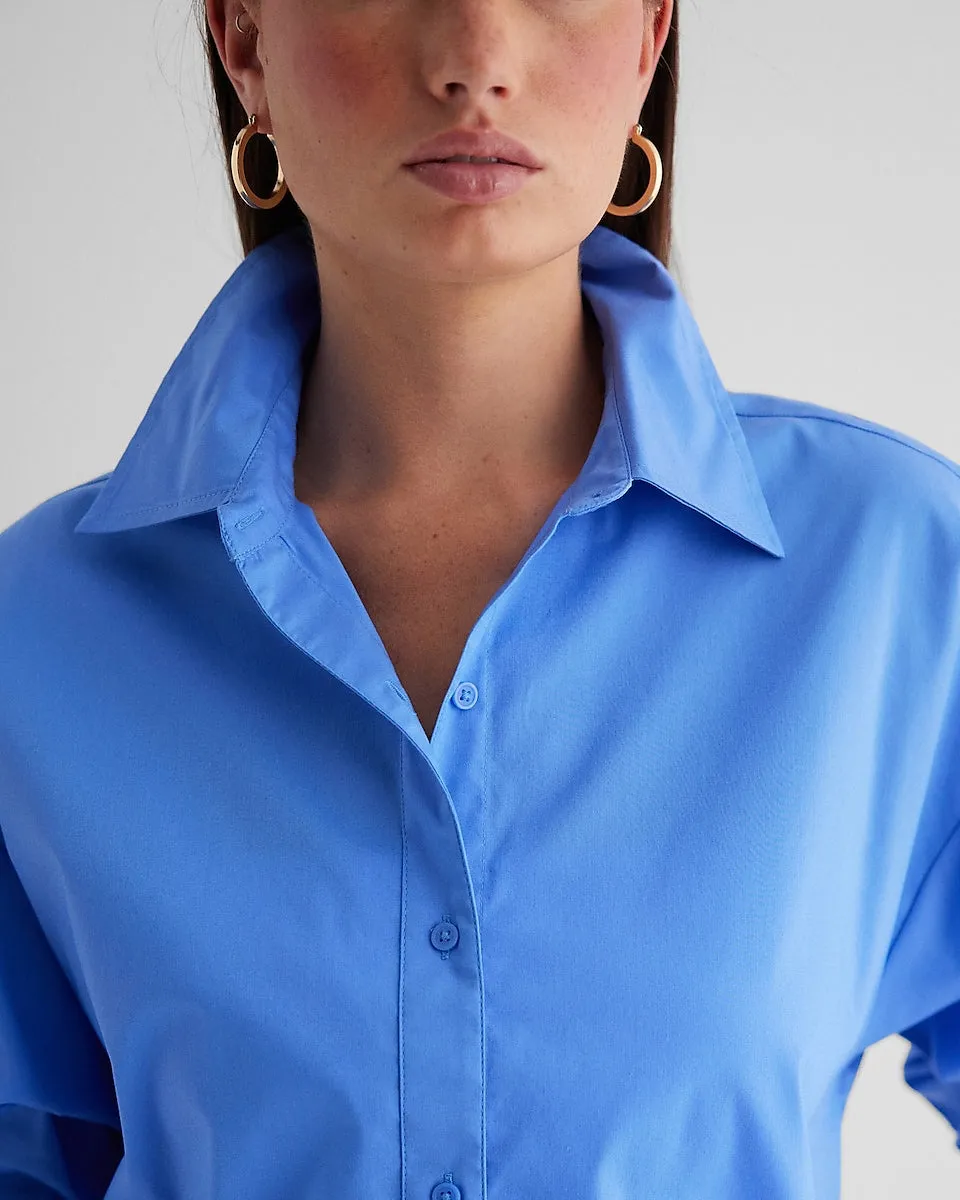 Poplin Boyfriend Portofino Shirt in French Blue