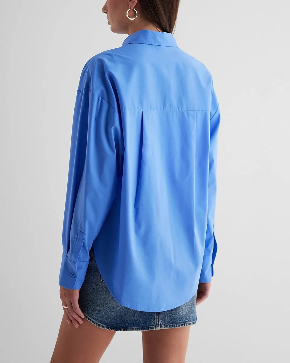 Poplin Boyfriend Portofino Shirt in French Blue