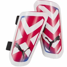 Puma Ultra Light Strap Shin Guards - Adult - White/Red