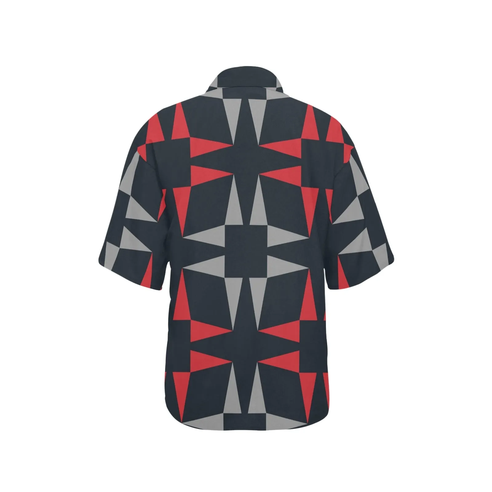 red gray black print 5A All Over Print Hawaiian Shirt for Women (Model T58)