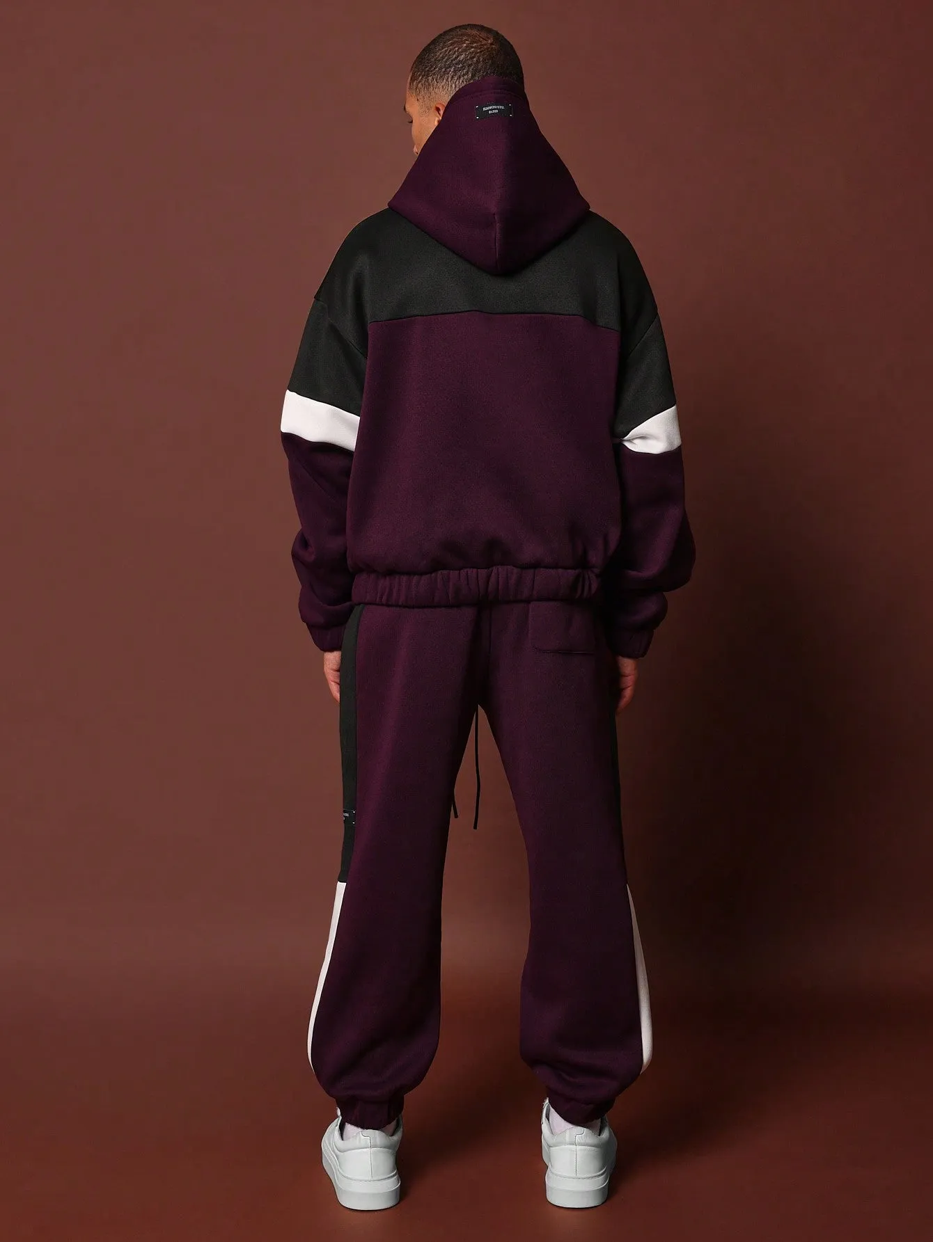 Regular Fit Colour Block Hoodie And 90S Jogger 2 Piece Set