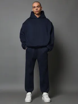 Regular Fit Overhead Hoodie With Side Entry Pocket And Jogger With Pintuck Detail 2 Piece Set