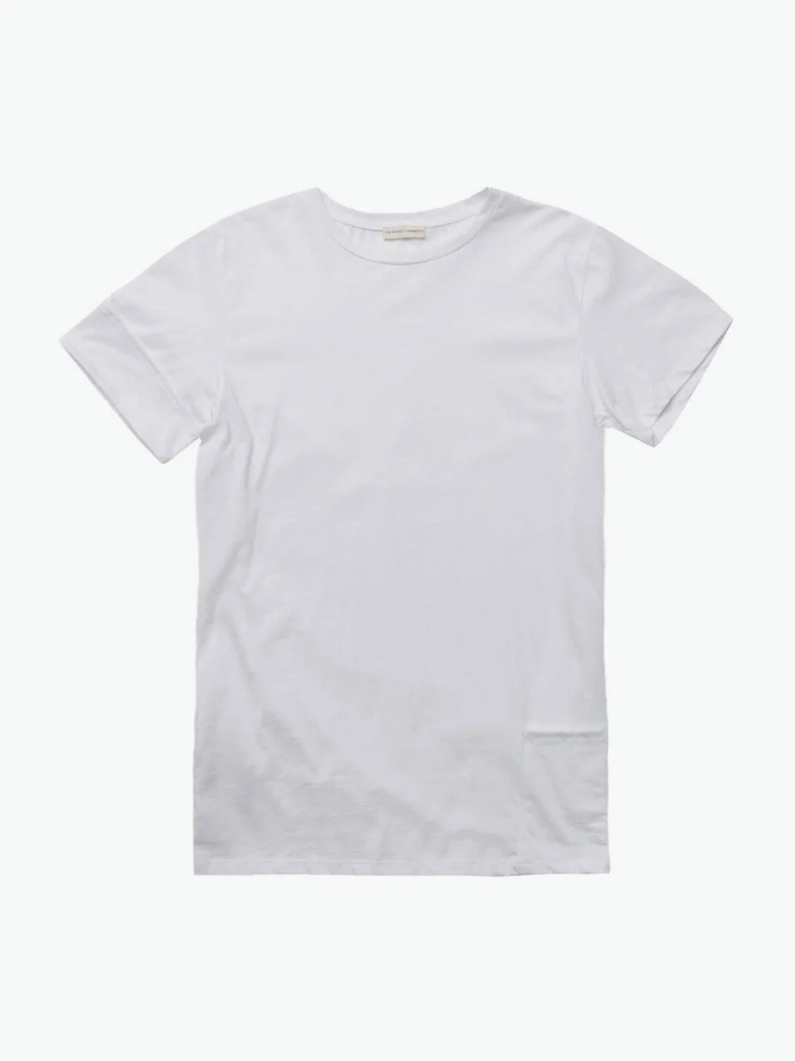 Roll Sleeve Crew Neck T-Shirt White