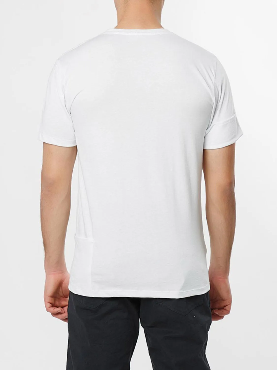 Roll Sleeve Crew Neck T-Shirt White