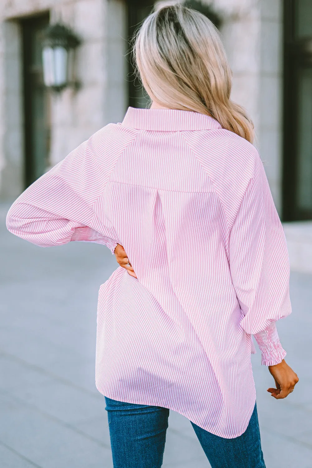 Smocked Boyfriend Shirt