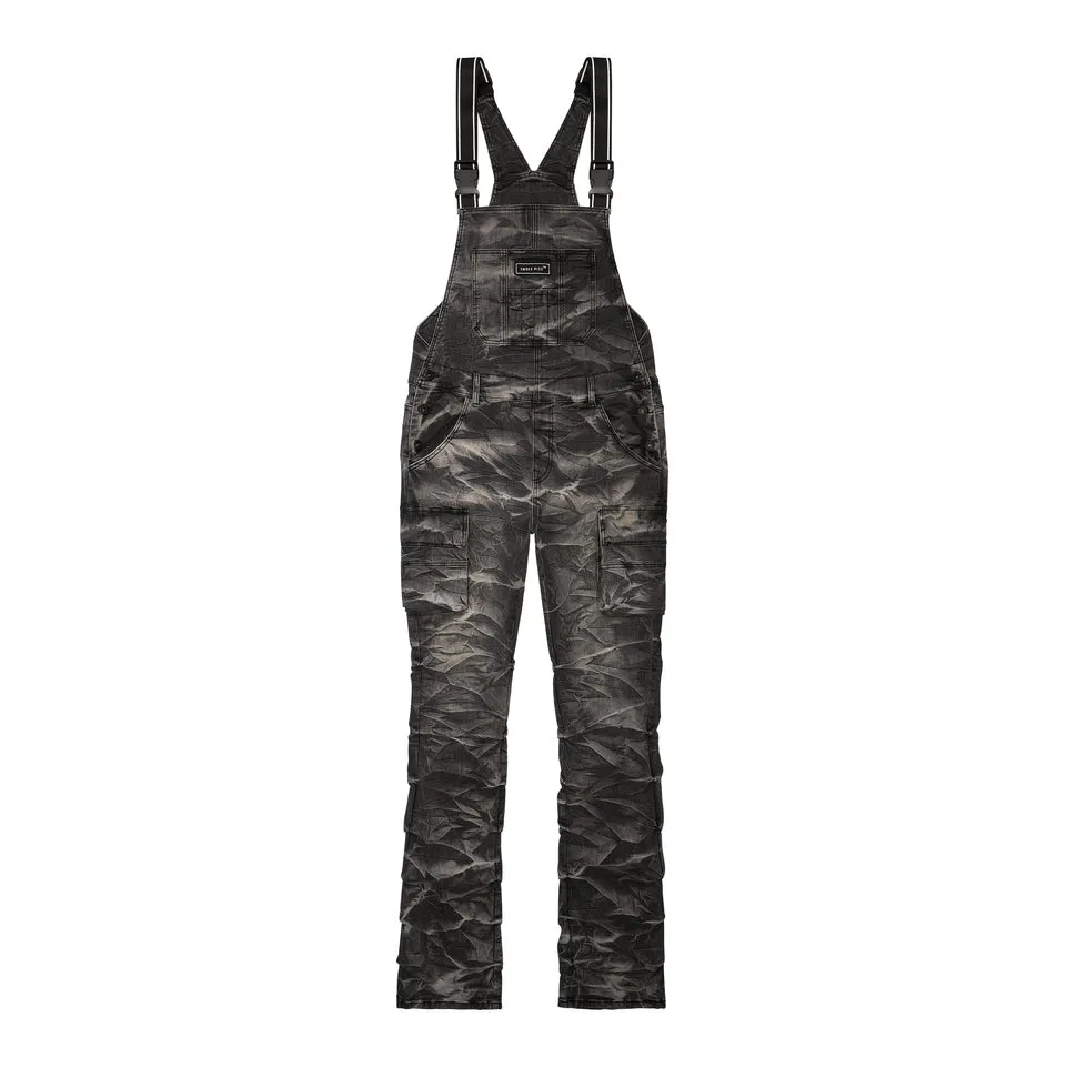 Stacked Utility Denim Overalls - Gail Black