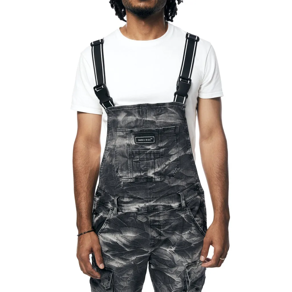 Stacked Utility Denim Overalls - Gail Black