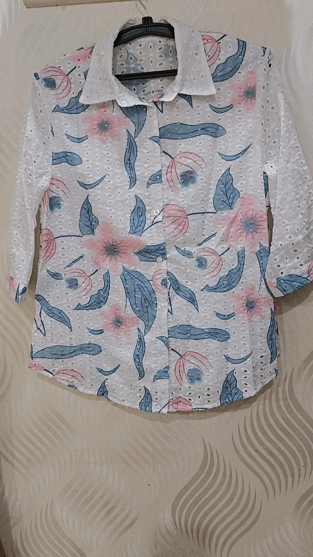 Summer cotton chikenkari shirt