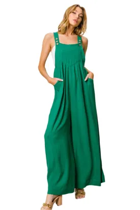 TEEK - Jade Texture Sleeveless Wide Leg Jumpsuit