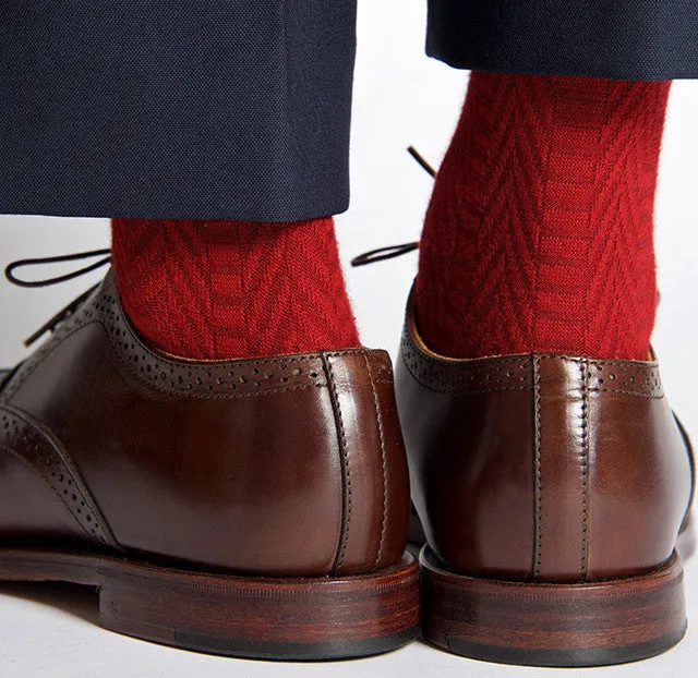 Textured Herringbone Supima Cotton Socks