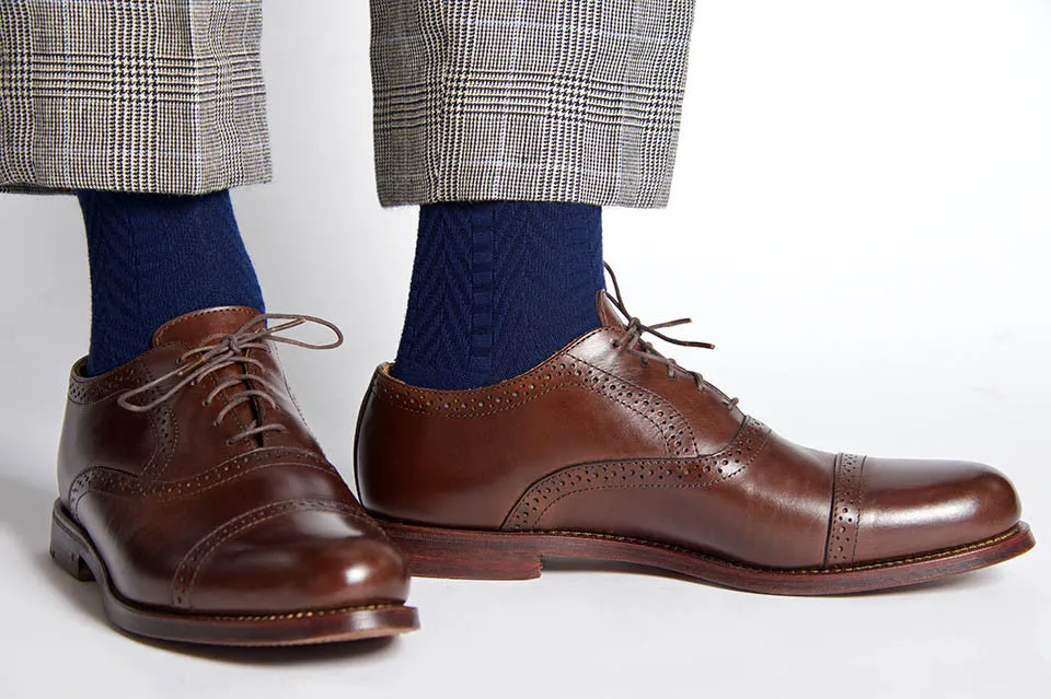 Textured Herringbone Supima Cotton Socks