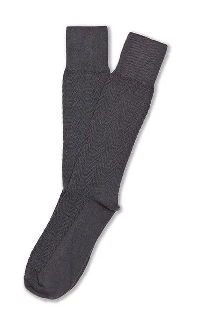 Textured Herringbone Supima Cotton Socks