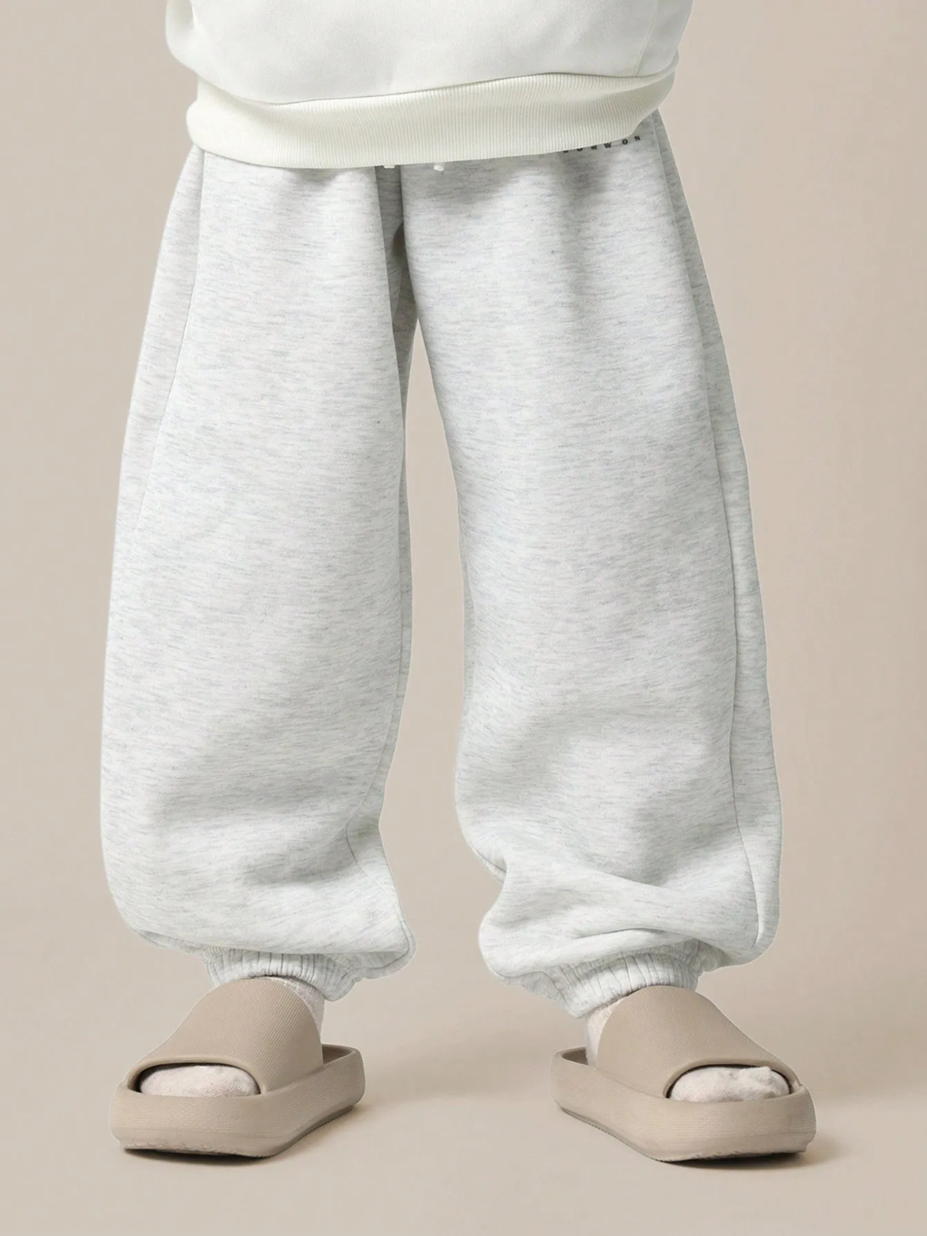 Tween Boys Comfy Regular Fit Overhead Hoodie With Small Graphic Print And Marl Grey Jogger 2 Piece Set