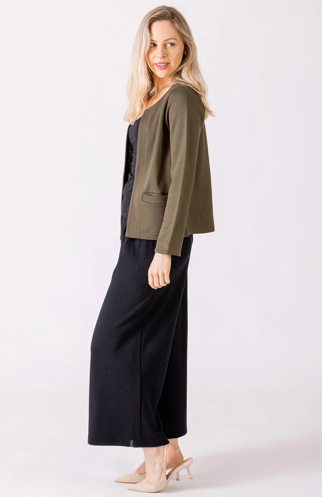 Wide Leg Crop Pants - Ponte