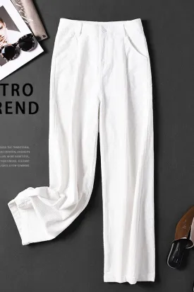 Women Loose Wide Leg Corduroy Pants K1428