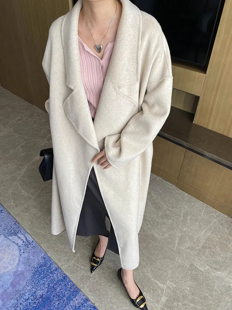 Women's Petite Wool-Blend Long Jacket Coat